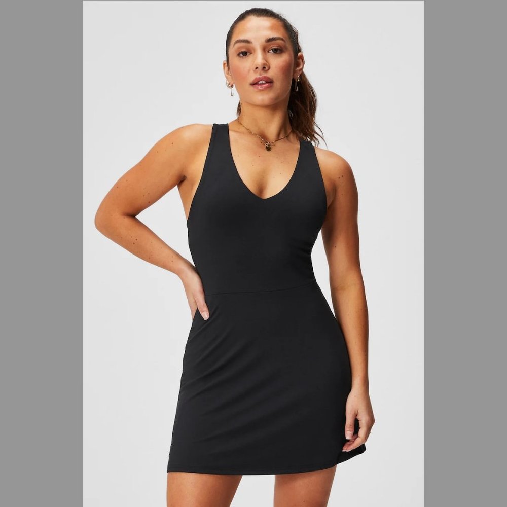 Fabletics Black On-The-Go Built-In Bra Dress - Size XL